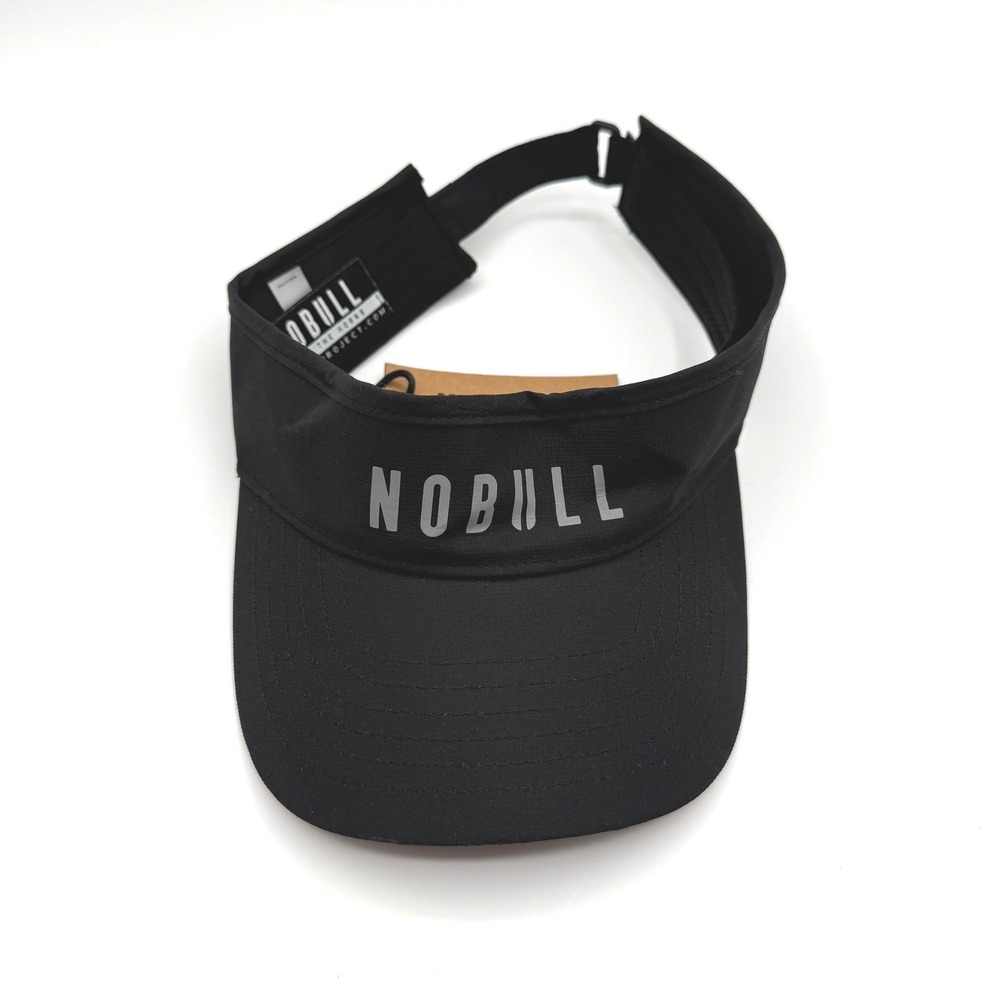 Nobull Hat Sun Visor Mens OS Black Performance Reflective Logo Adjustable  NEW